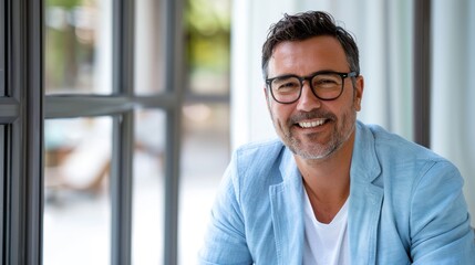 Fototapeta premium The smiling man indoors