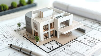 Fototapeta premium modern 2 story house plans