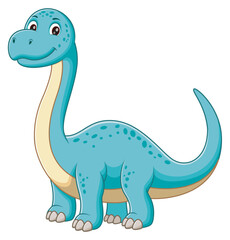 Cute Brontosaurus Cartoon. Animal Nature Icon Concept Isolated Premium Vector. Vector Illustration