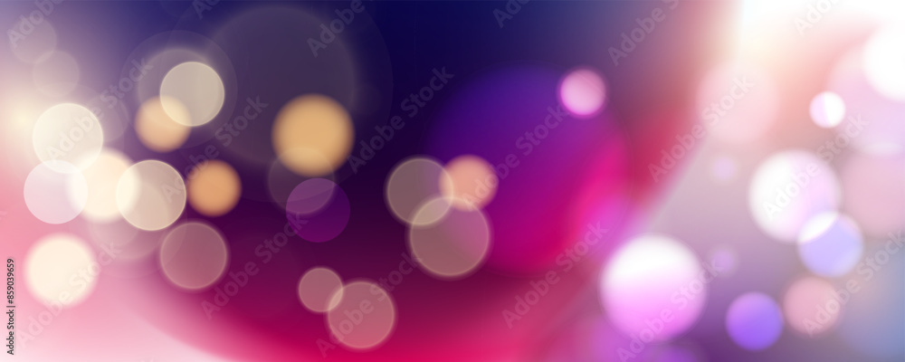 Aufkleber Bokeh lights. Abstract blurred background. Vibrant blur light effect. Round shape. Vector illustration.