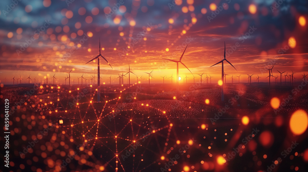 Poster create a graph depicting predictive analytics for demand forecasting in the energy sector.