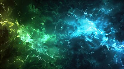 Fototapeta premium green and blue battle lightning background