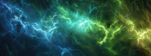 green and blue battle lightning background