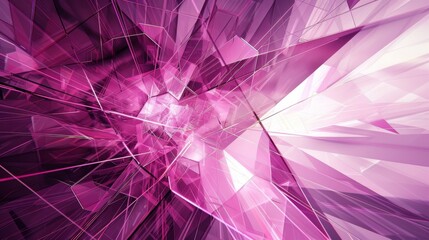 Jagged lines and sharp angles in shades of purple and pink create a chaotic and intriguing abstract mesh.
