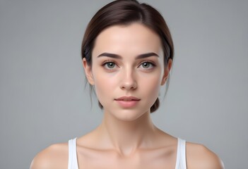 Beautiful elegant woman front view photo