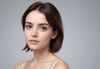 Fototapeta premium Beautiful elegant woman front view photo