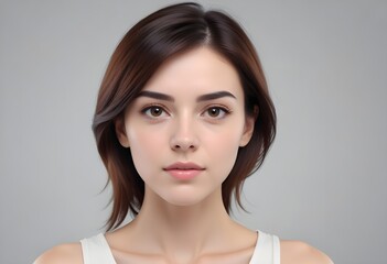 Obraz premium Beautiful elegant woman front view photo