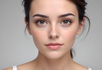 Beautiful elegant woman front view photo