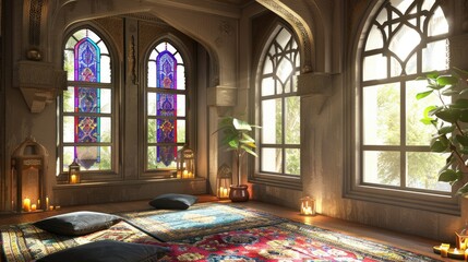 Obraz premium Islamic Prayer Space at Home
