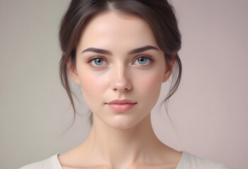 Fototapeta premium Beautiful elegant woman front view photo