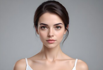 Naklejka premium Beautiful elegant woman front view photo