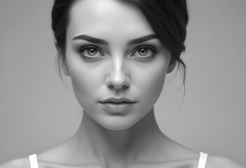 Fototapeta premium Beautiful elegant woman front view photo