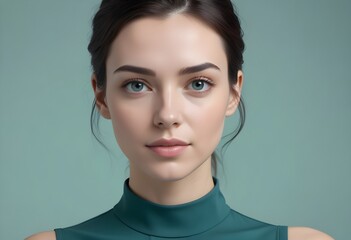Fototapeta premium Beautiful elegant woman front view photo