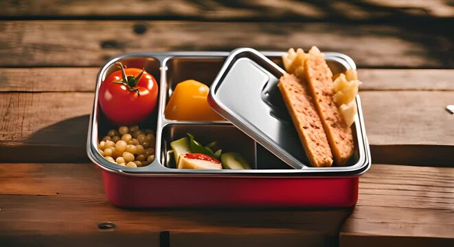 Healthy tupperware with salad.