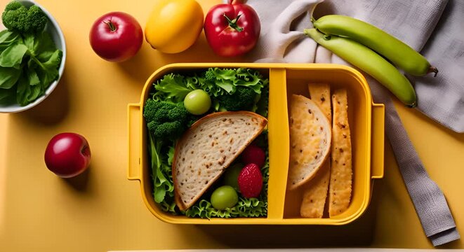 Healthy tupperware with salad.