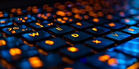 A close up of a keyboard with the letters W, E, D, F, V, and X