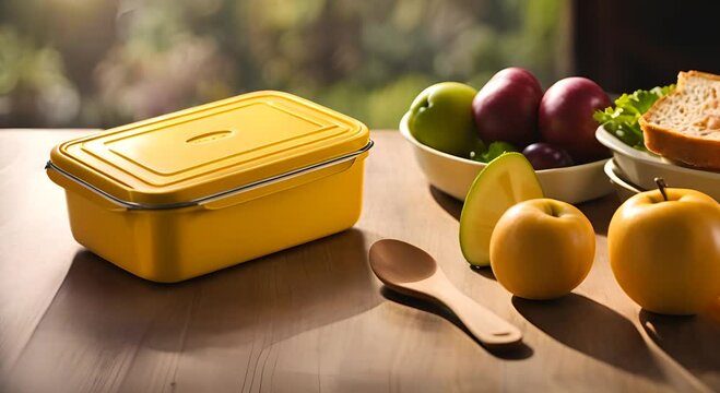 Healthy tupperware with salad.