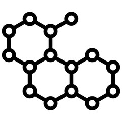 molecular icon illustration design with outline