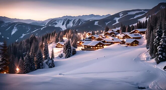 Houses in a ski resort.