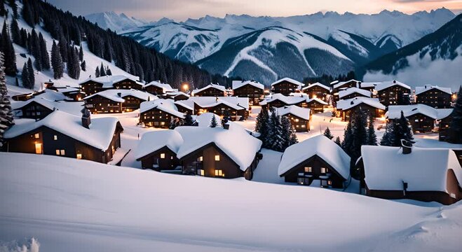 Houses in a ski resort.