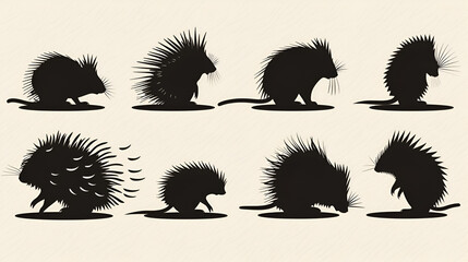 Exploring the Beauty of Wildlife Through Black Silhouettes on a Simple White Canvas