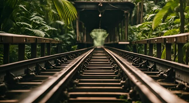 Train tracks in the jungle.