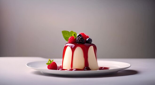 Forest fruit panna cotta.