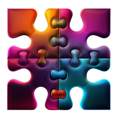Obraz premium Vibrant multicolored abstract puzzle pieces interconnected symbolizing creativity, unity, and problem-solving.