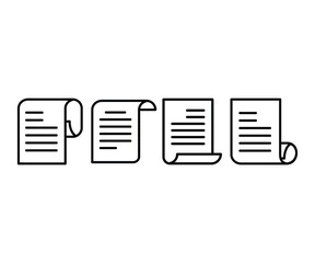 letter document paper sign file icons symbol vector design simple line black white color modern illustration collections set