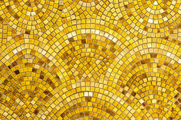 background with a mosaic pattern in various shades of yellow, generative ai