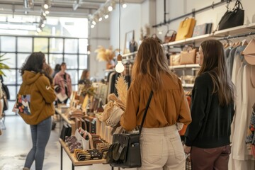 Women Shopping in a Trendy Boutique