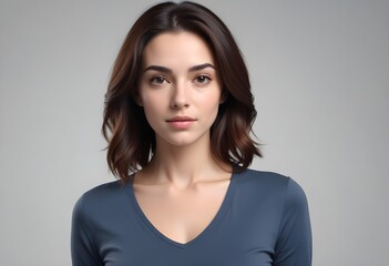Obraz premium Beautiful elegant woman front view photo