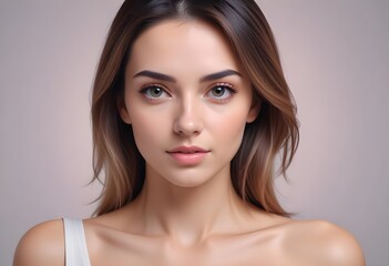 Fototapeta premium Beautiful elegant woman front view photo