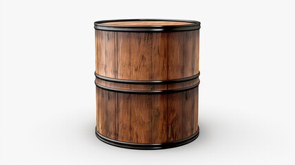 An lonely oil barrel against a stark white background