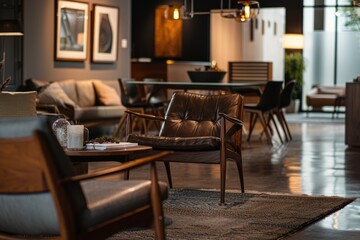 Modern Interior Design with Brown Leather Chair