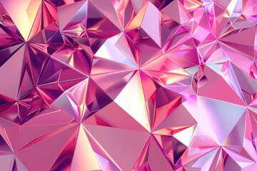 Obraz premium Abstract Background, a futuristic 3D tessellation of triangular prisms in analogous hues of pink and purple, with sharp edges and intricate detailing,