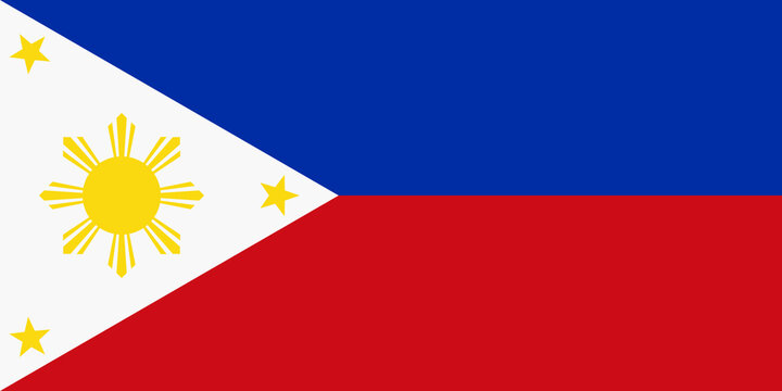 Philippines flag in official colors and proportion correctly