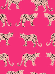 Pattern pink leopard on pink background.