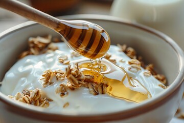 Honey Drizzled Over Yogurt and Granola