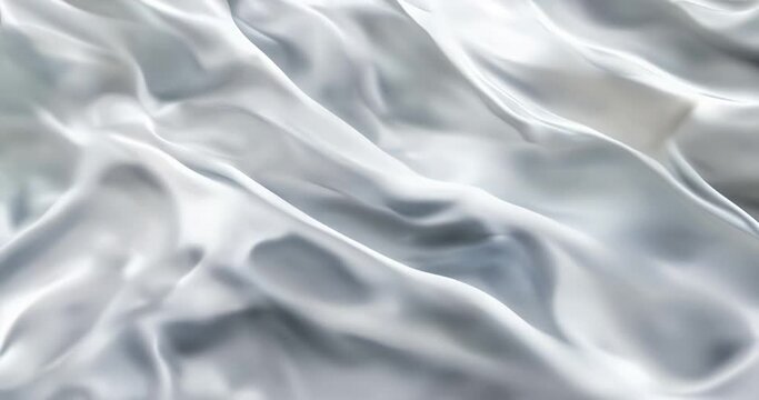 Smooth white silk fabric flowing in slow motion, abstract and elegant background for luxury design and advertisement