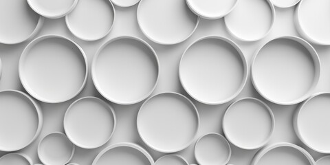 Gray Circle - Geometric Structure with Rhombus and Circles on White Background