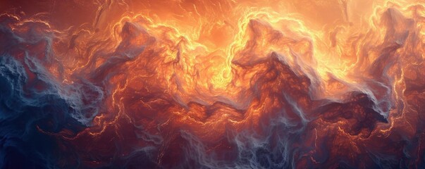 Abstract vibrant swirling clouds with warm and cool colors blending seamlessly, creating a mesmerizing and dynamic visual effect.