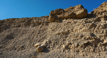 There are layers of earth in the gorge
