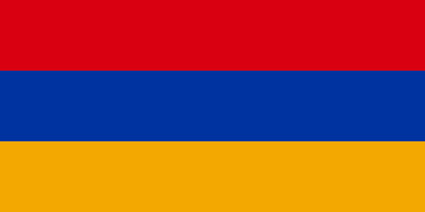 Armenia flag in official colors and proportion correctly