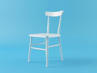 White chair, isolated on a plain background.