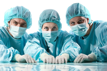 Medical Team Preparing for Surgical Operation Isolated on Transparent Background
