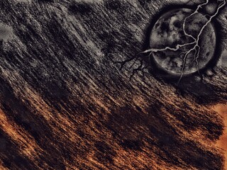 dark night and lighting bolt on moon, Black and gold gradient background image