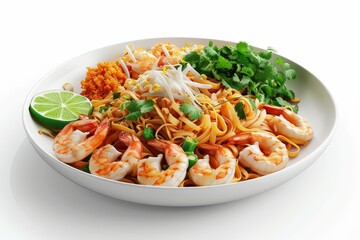 Delicious Pad Thai with shrimp