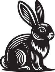 black and white rabbit