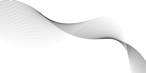 Grey Wave line, frequency sound wave,Technology, data science, geometric border pattern.Abstract grey wave lines on transparent background.Abstract futuristic template. Chrome technological wallpaper